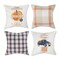 Contemporary Home Living Set of 4 Blue and Orange Autumn Plaid Throw Pillow Covers 18&#x22;
